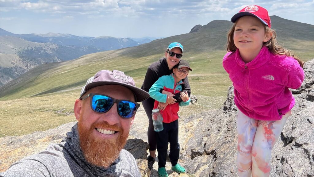 Travis Turner and family on a hike